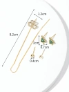 Xuhui brand exquisite and light luxury copper plated with real gold and set with zircon 925 silver needles, multiple pieces, one card, Christmas element design fashionable stud earrings Item Picture
